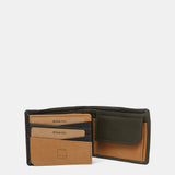 Men's leather wallet with RFID protection in green