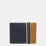 Cartera de hombre de piel con protección RFID en azul