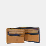 Cartera de hombre de piel con protección RFID en azul