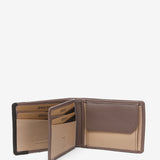 Small men's leather wallet with RFID protection in taupe