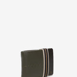 Carterapequeña de hombre de piel con protección RFID en verde