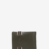 Carterapequeña de hombre de piel con protección RFID en verde