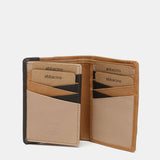 Men's leather wallet with RFID protection in camel