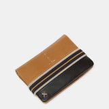 Men's leather wallet with RFID protection in camel