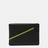 Cartera pequeña de hombre de piel con protección RFID en negro