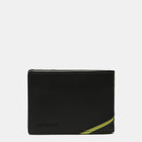 Cartera pequeña de hombre de piel con protección RFID en negro