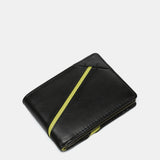 Cartera pequeña de hombre de piel con protección RFID en negro