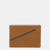 Cartera pequeña de hombre de piel con protección RFID en camel