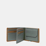 Cartera pequeña de hombre de piel con protección RFID en camel