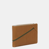 Cartera pequeña de hombre de piel con protección RFID en camel