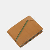 Cartera pequeña de hombre de piel con protección RFID en camel