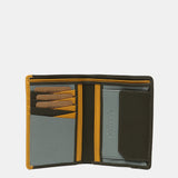 Cartera de hombre de piel combinada con protección RFID en verde