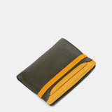 Cartera de hombre de piel combinada con protección RFID en verde