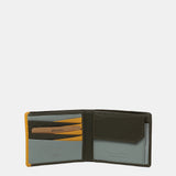 Cartera de hombre de piel combinada con protección RFID en verde