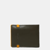 Cartera de hombre de piel combinada con protección RFID en verde