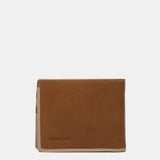 Cartera de hombre de piel con protección RFID en cognac
