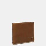 Cartera de hombre de piel con protección RFID en cognac