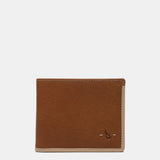 Cartera de hombre de piel con protección RFID en cognac
