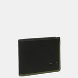 Cartera pequeña de hombre de piel con protección RFID en negro