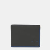 Cartera pequeña de hombre de piel con protección RFID en gris