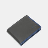 Cartera pequeña de hombre de piel con protección RFID en gris