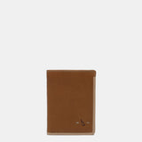 Cartera de hombre de piel con protección RFID en cognac