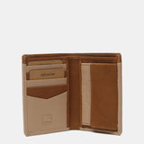 Cartera de hombre de piel con protección RFID en cognac