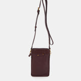 Bolso para el móvil en piel burdeos