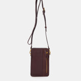 Bolso para el móvil en piel burdeos