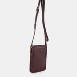 Bolso para el móvil en piel burdeos