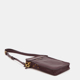 Bolso para el móvil en piel burdeos