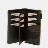 Large green leather wallet