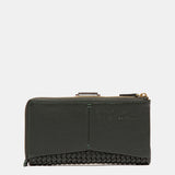 Large green leather wallet