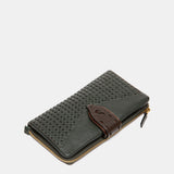Large green leather wallet
