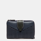 Mittel Portfolio in blauem Leder