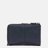 Mittel Portfolio in blauem Leder