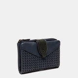 Mittel Portfolio in blauem Leder