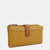 Cartera grande en piel ámbar