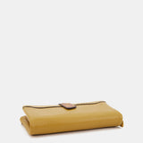 Cartera grande en piel ámbar