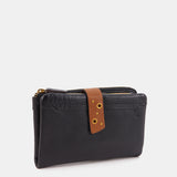 Cartera mediana en piel negra