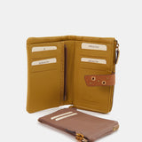 Cartera mediana en piel ámbar