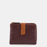 Cartera pequeña en piel burdeos