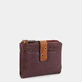 Cartera pequeña en piel burdeos