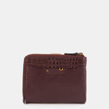 Cartera pequeña en piel burdeos