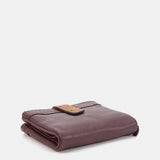 Cartera pequeña en piel burdeos