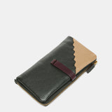 Cartera grande en piel bicolor verde