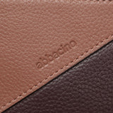 Cartera mediana en piel bicolor burdeos