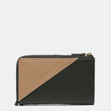 Cartera mediana en piel bicolor verde