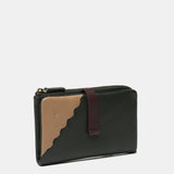 Cartera mediana en piel bicolor verde