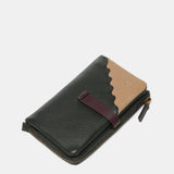 Cartera mediana en piel bicolor verde